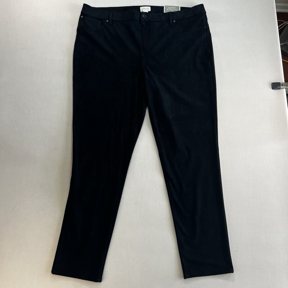 Chico's Ultimate Fit Faux Suede Slim Pants Black Size 3.5 Regular NWT